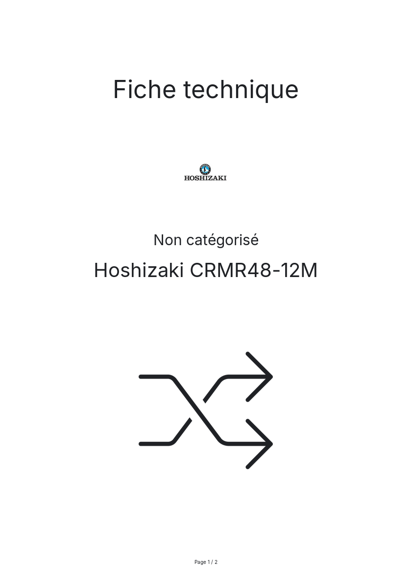Page n°1 - Fiche technique Hoshizaki CRMR48-12M