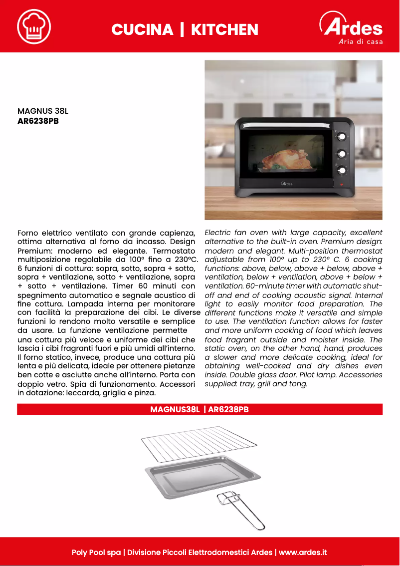 Página 1 del manual Ficha técnica Ardes AR6238PB