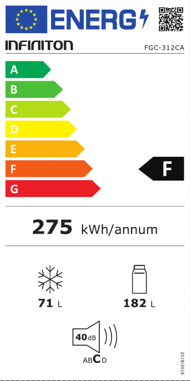 Page n°1 - Label énergétique Infiniton FGC-312CA