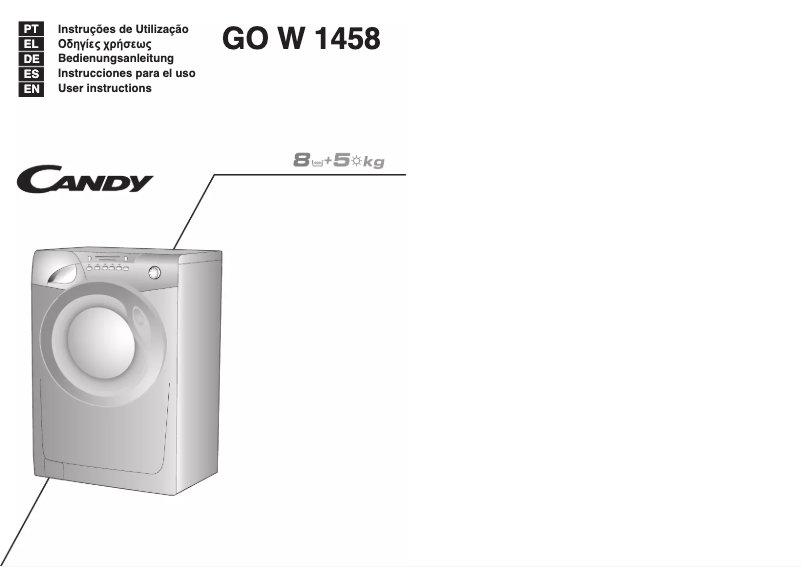 Page 1 de la notice Manuel utilisateur Candy GO W1458-37S