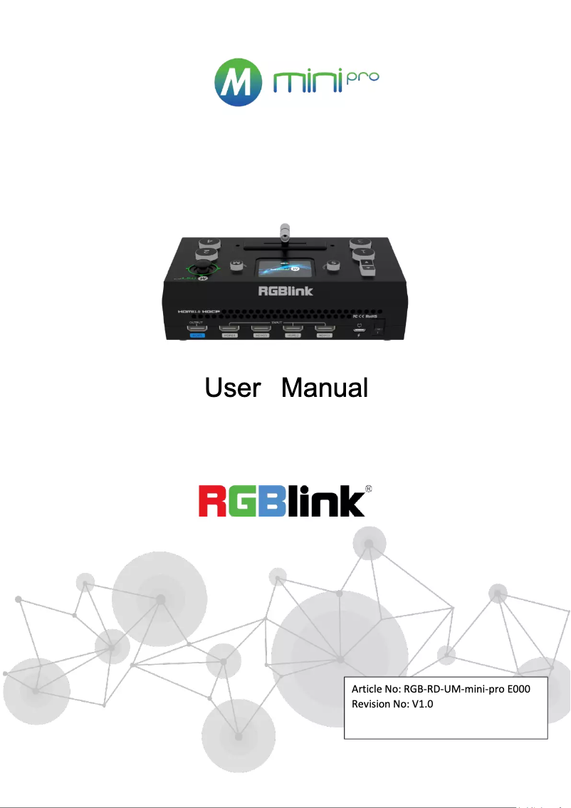 Page 1 of the manual User Manual RGBlink Mini Pro