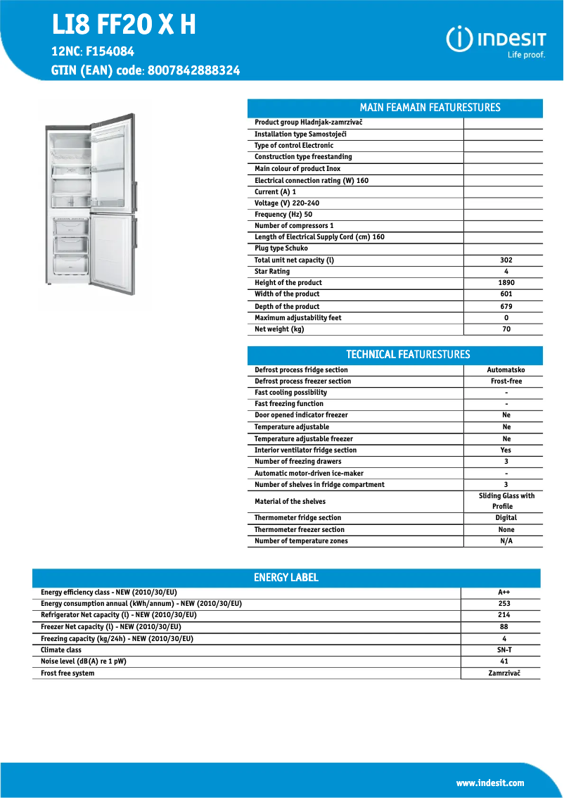 Imagen de la primera página del manual del dispositivo LI8 FF2O X H