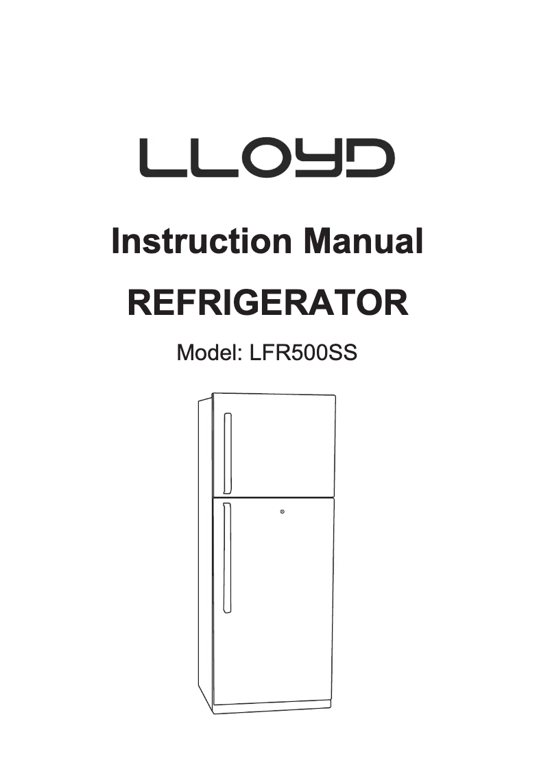 Page n°1 - Manuel utilisateur Lloyd LFR500SS