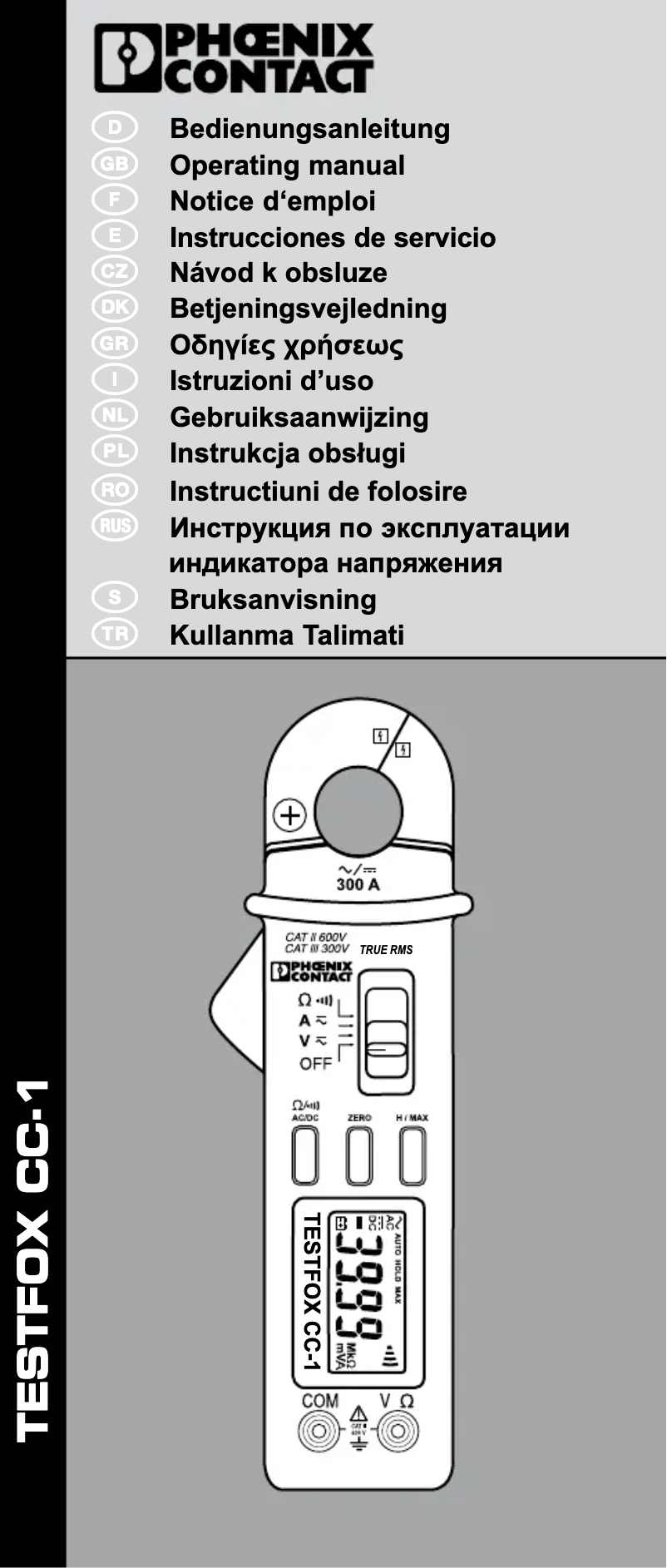 Page 1 de la notice Manuel utilisateur Phoenix Contact TESTFOX CC-1
