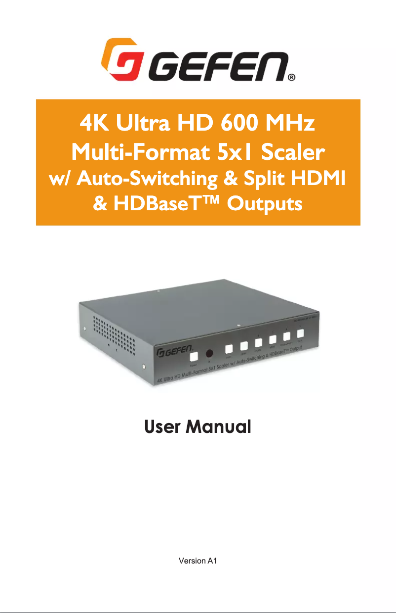 Page n°1 - Manuel utilisateur Gefen EXT-4K600A