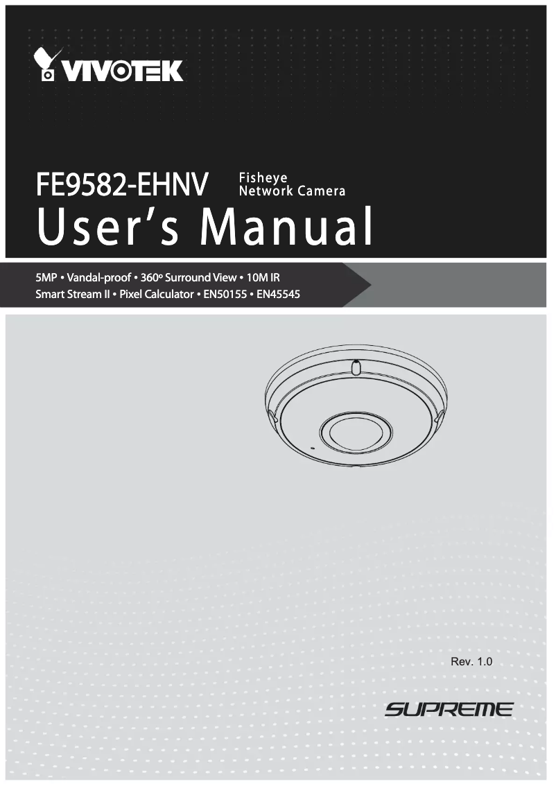 Page 1 de la notice Manuel utilisateur Vivotek Fisheye FE9582-EHNV