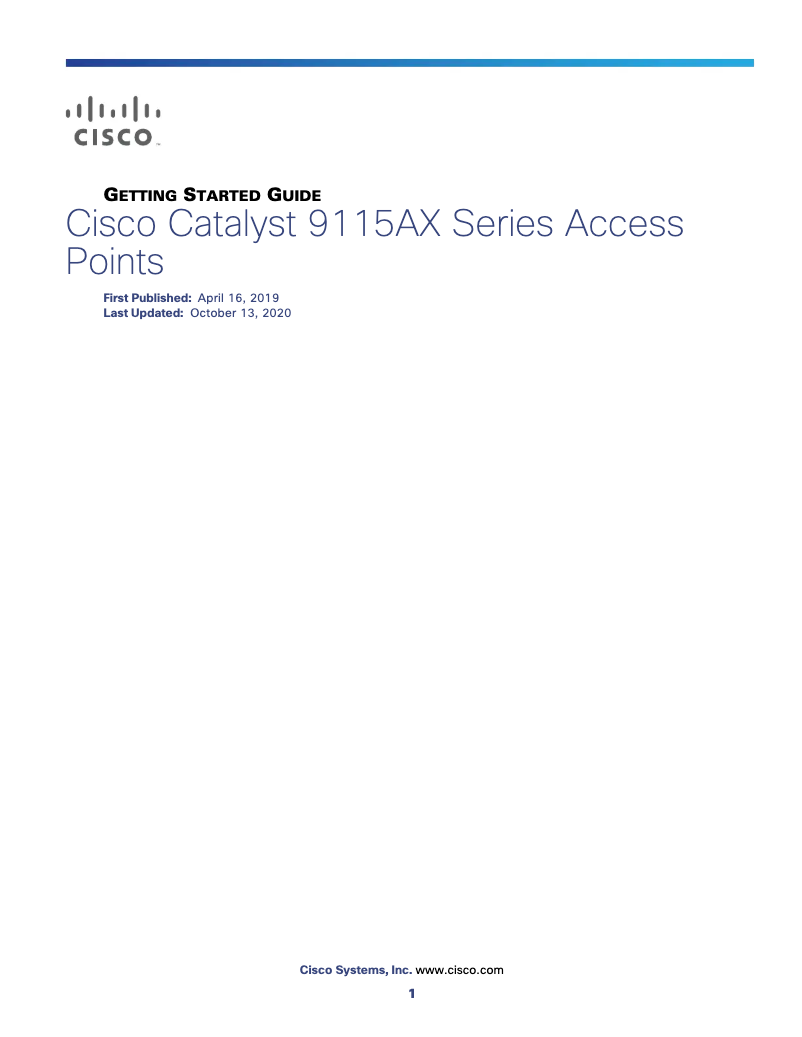Página 1 del manual Manual de usuario Cisco Catalyst 9115I