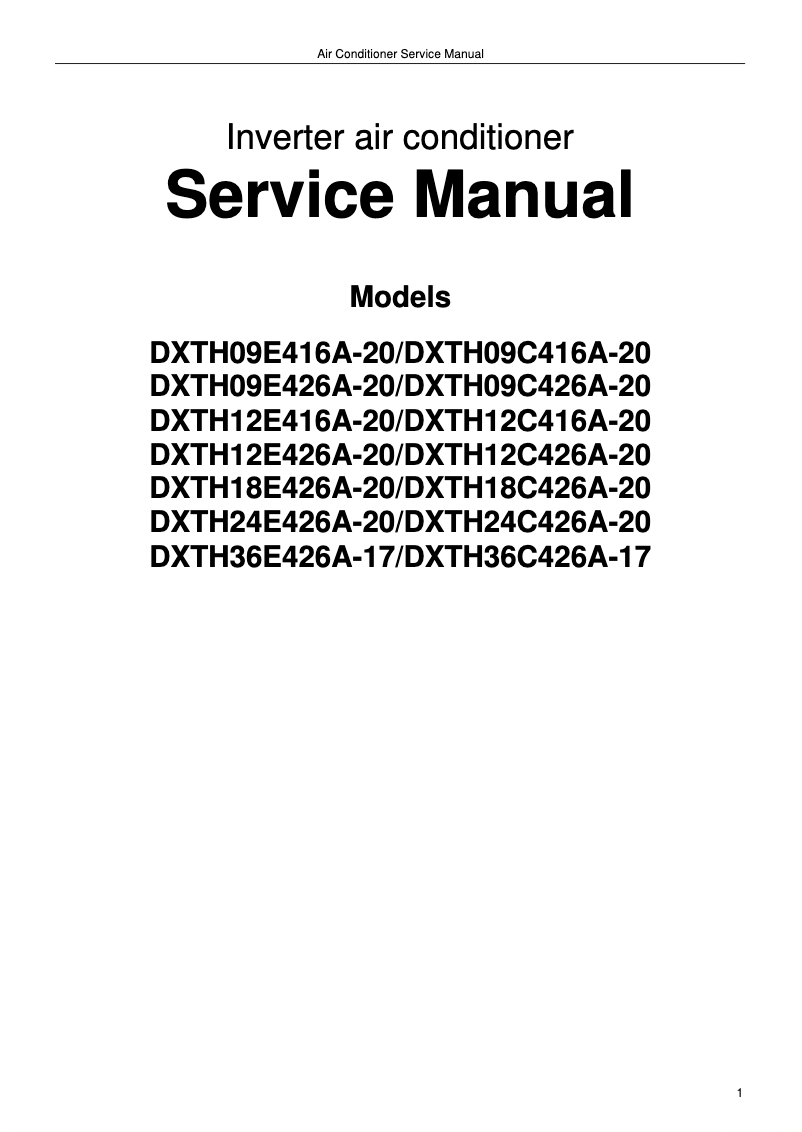 Page 1 de la notice Manuel utilisateur Daizuki DXTH12X416A-20