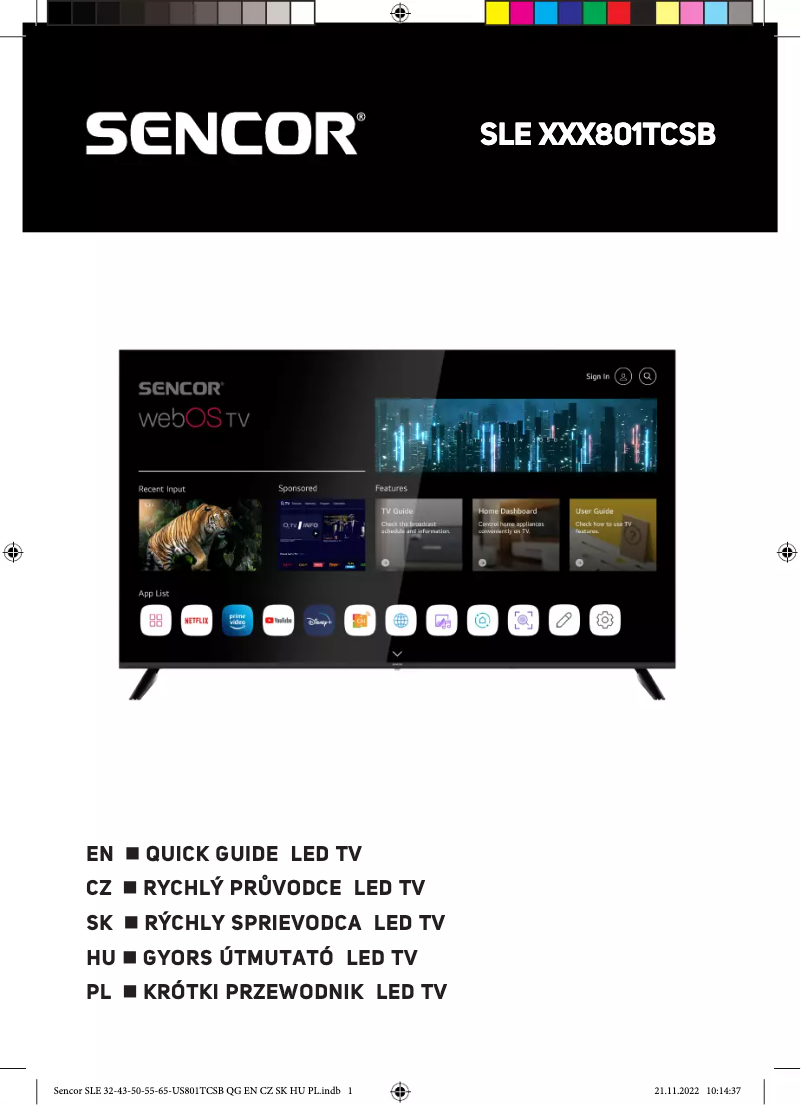 Image de la première page du manuel de l'appareil SLE 43FS801TCSB