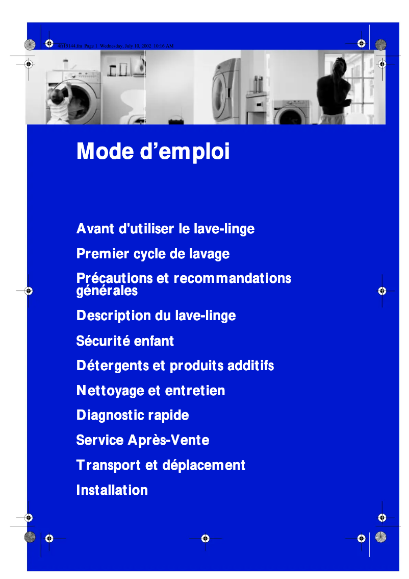 Page n°1 - Manuel utilisateur Bauknecht WAB 8795 BIG X 10