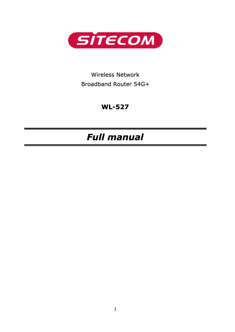 Page n°1 - Manuel utilisateur Sitecom WL-527