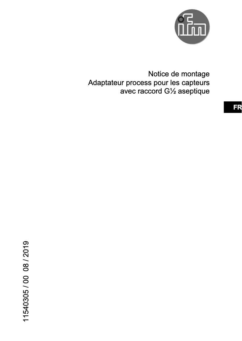 Page n°1 - Manuel utilisateur IFM E43360