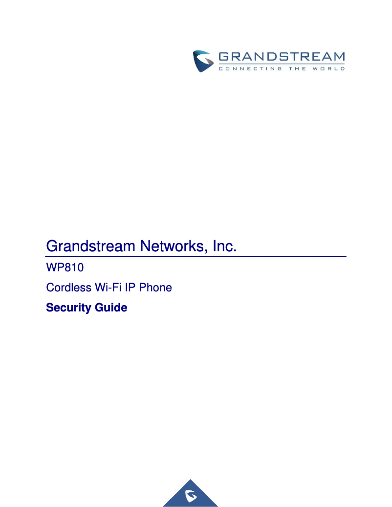 Page 1 de la notice Instructions de sécurité Grandstream WP825