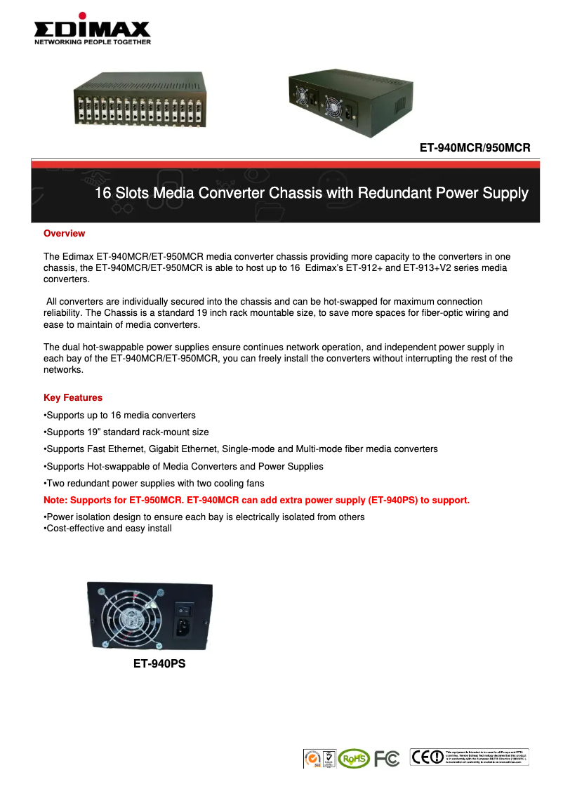 Page n°1 - Manuel utilisateur Edimax ET-950MCR