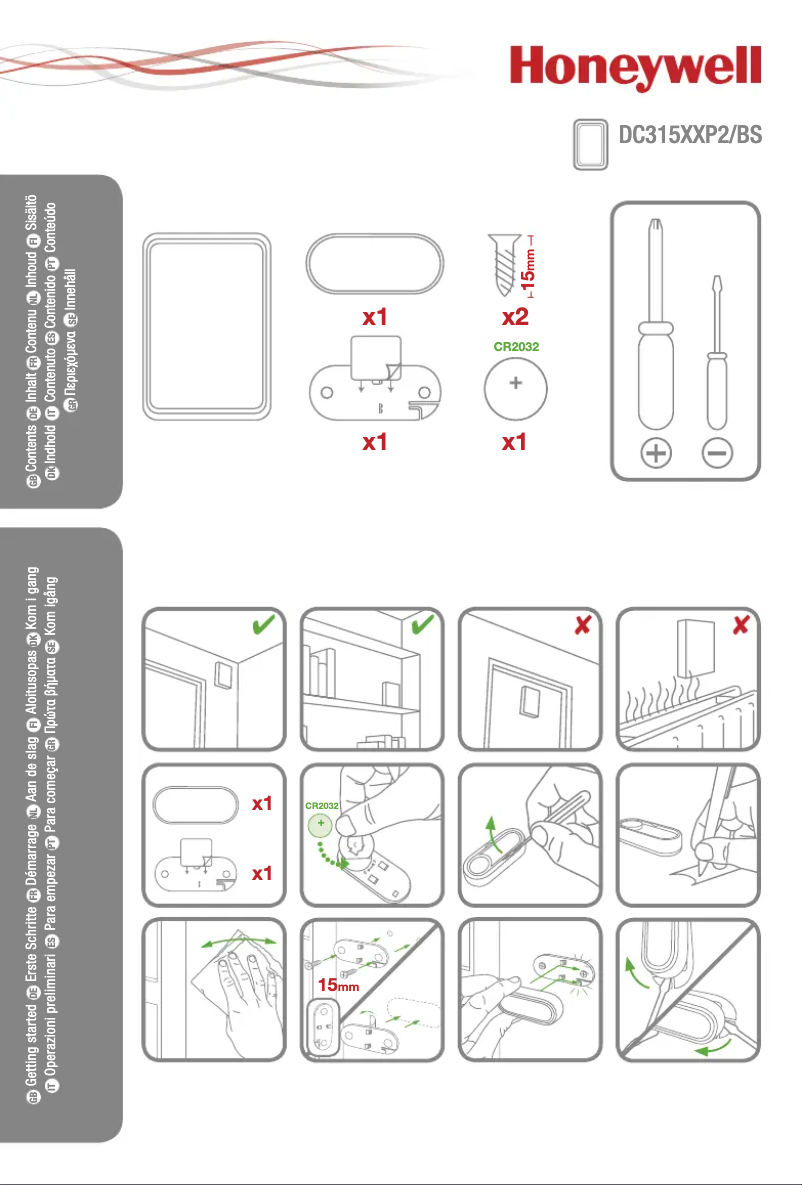 Page 1 de la notice Manuel utilisateur Honeywell DC315SP2