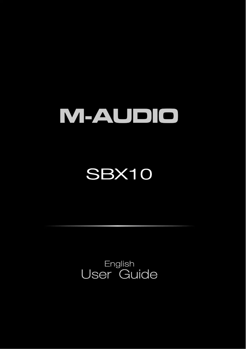 Page 1 de la notice Manuel utilisateur M-Audio SBX10