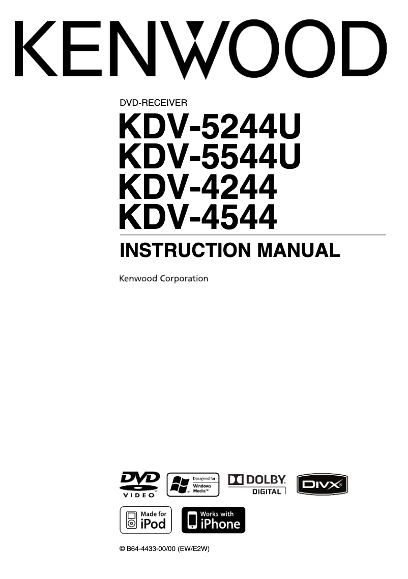 Page 1 de la notice Manuel utilisateur Kenwood KDV-5244U