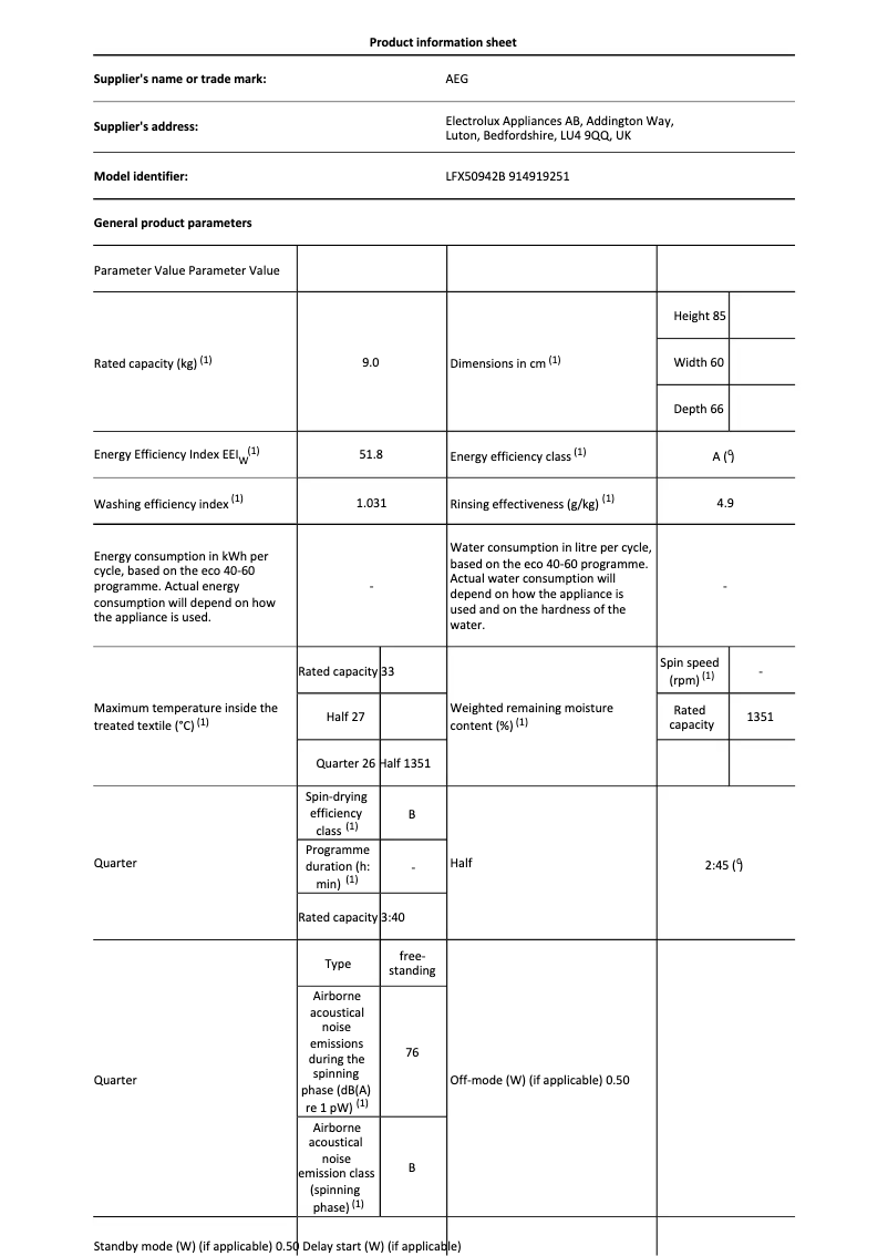 Image de la première page du manuel de l'appareil LFX50942B