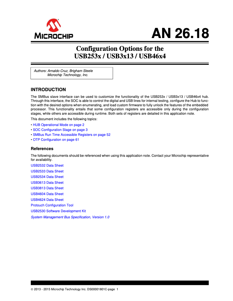 Page 1 de la notice Manuel utilisateur Microchip USB2534