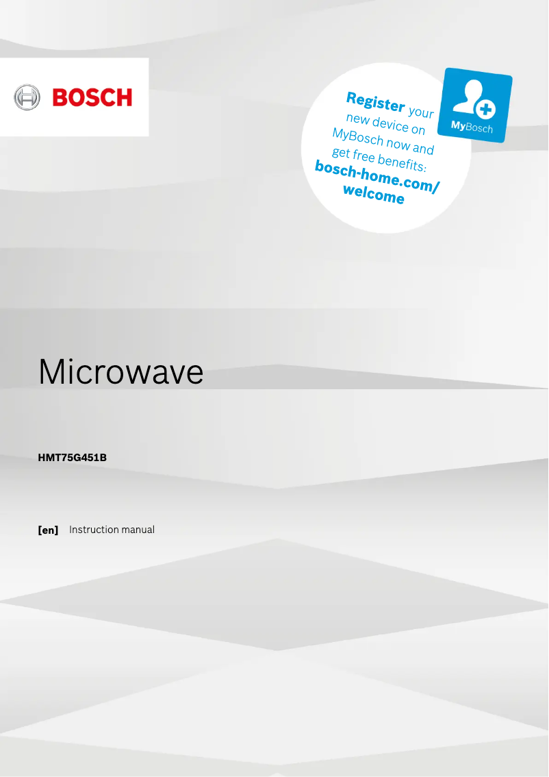 Page n°1 - Manuel utilisateur Bosch HMT75G451B
