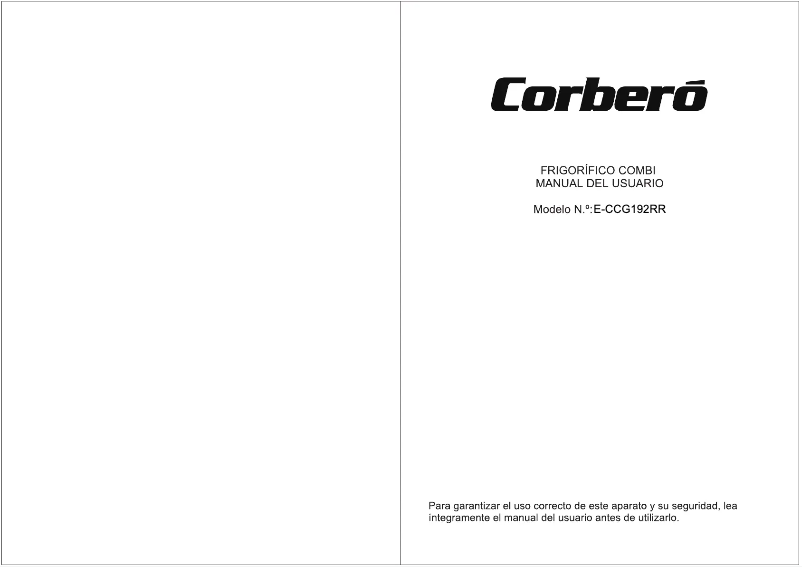 Page 1 de la notice Manuel utilisateur Corbero E-CCG192RR