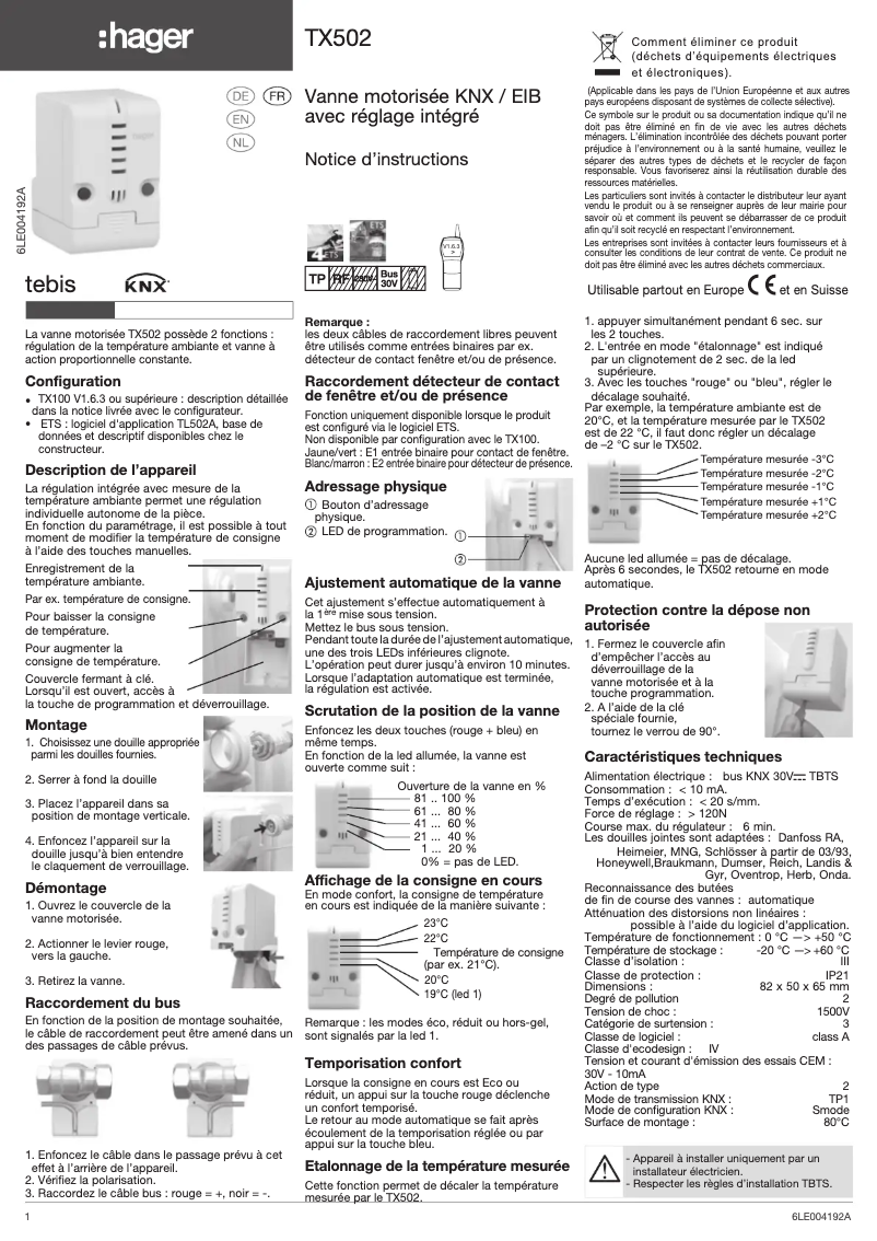 First page image of the manual for TX502