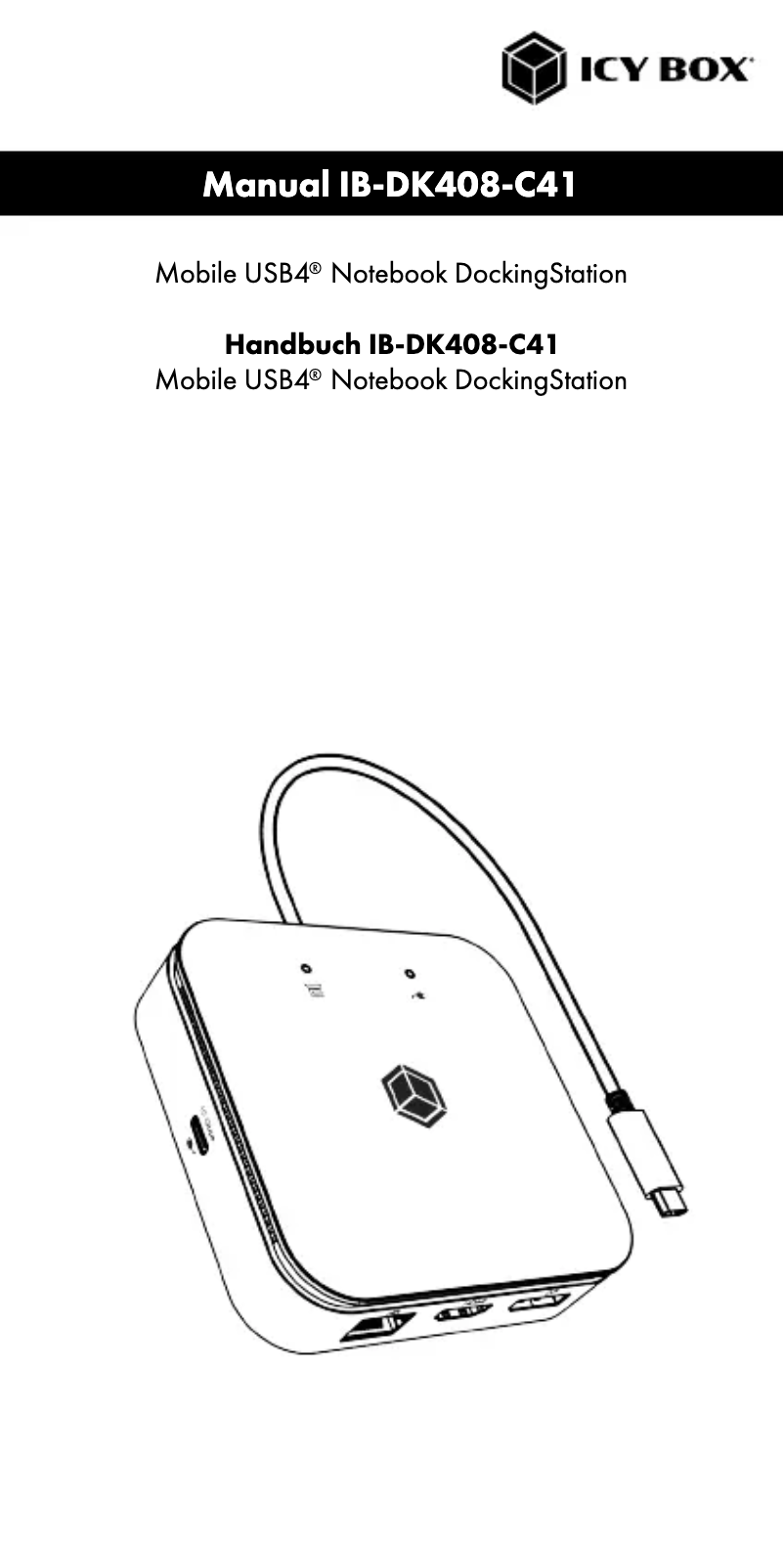 Page 1 de la notice Manuel utilisateur Icy Box IB-DK408-C41