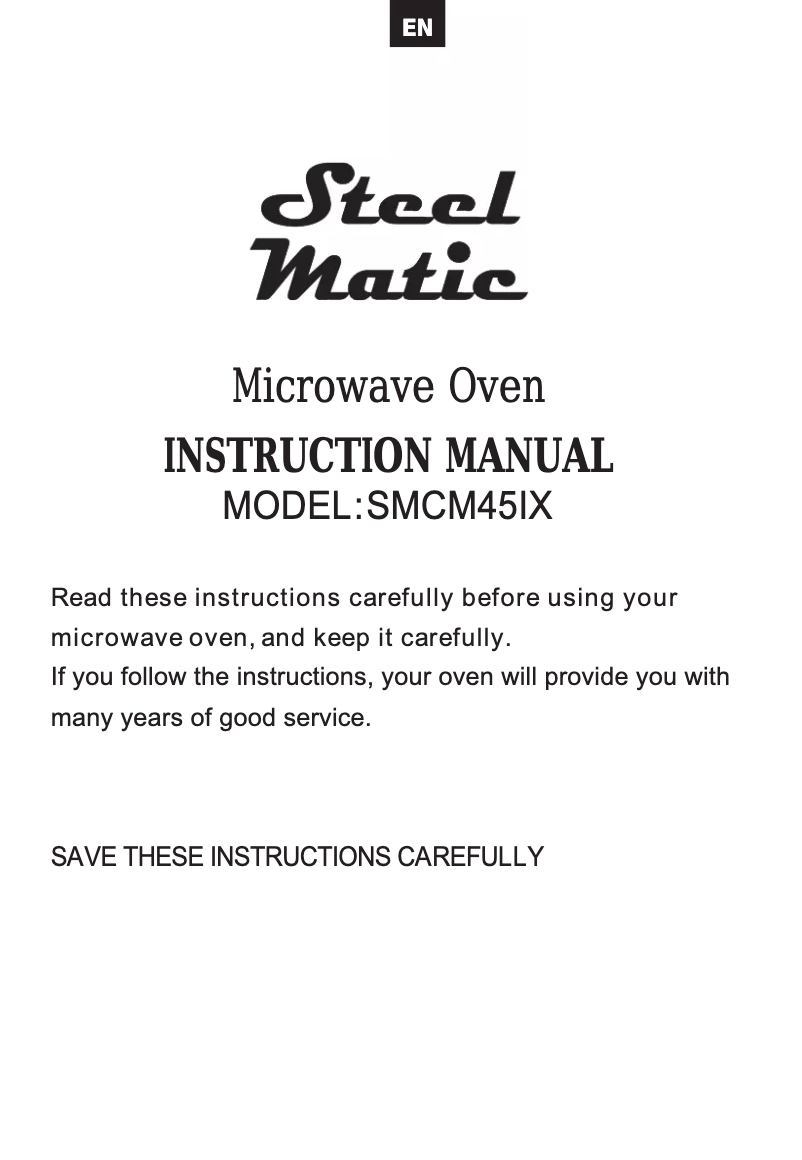 Page 1 de la notice Manuel utilisateur Steelmatic SMCM45IX