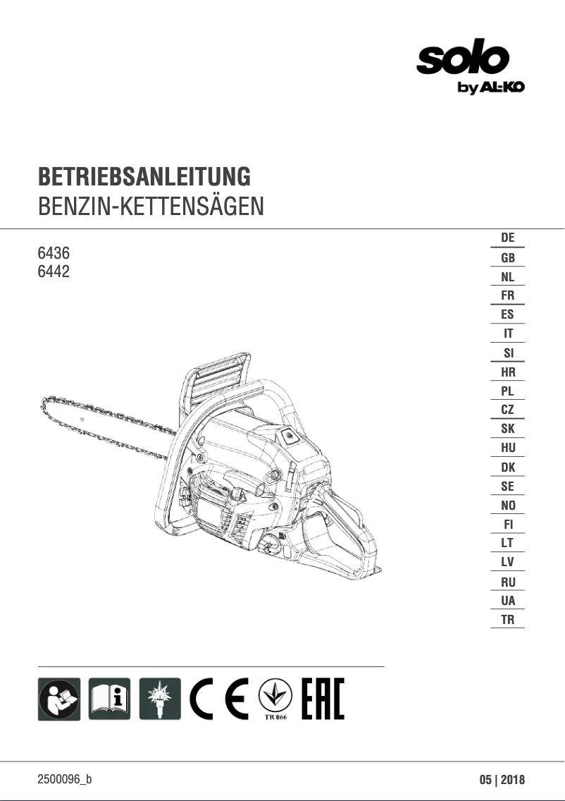 Page 1 de la notice Manuel utilisateur Solo 6436