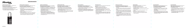 Page n°1 - Manuel utilisateur Master Lock 646EURD