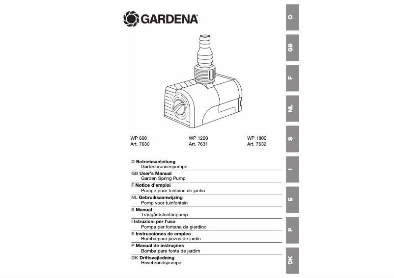 Image de la première page du manuel de l'appareil WP 600