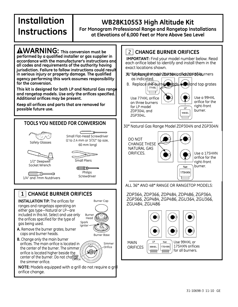 Image de la première page du manuel de l'appareil ZGP304NRSS