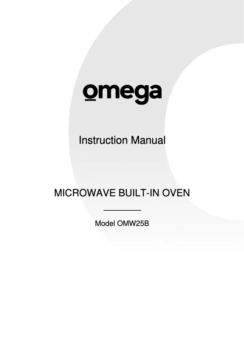 Page 1 de la notice Manuel utilisateur Omega OMW25B