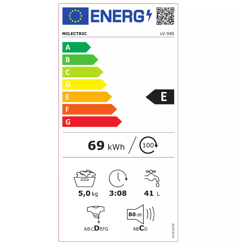 Page n°1 - Label énergétique Milectric LV-590