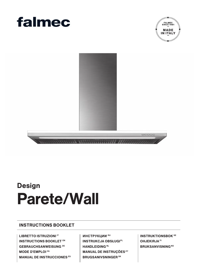 Page 1 de la notice Manuel utilisateur Falmec Concorde