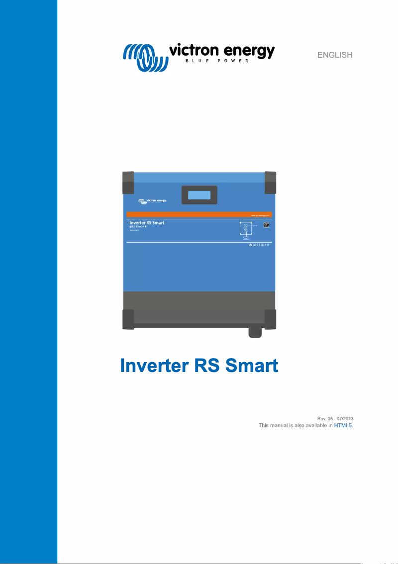 Page 1 de la notice Manuel utilisateur Victron Energy Inverter RS Smart