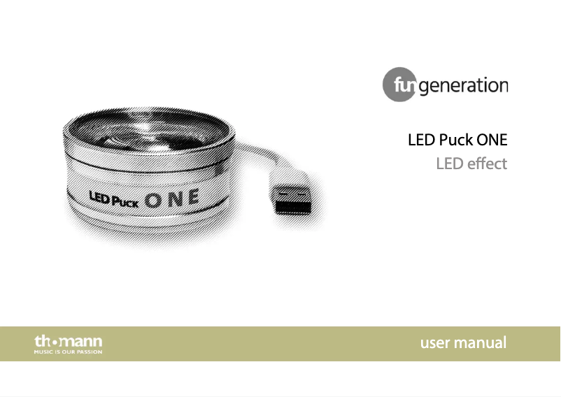 Page 1 de la notice Manuel utilisateur Fun Generation LED Puck One