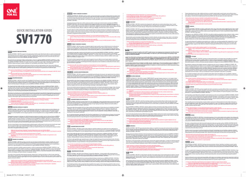 Página 1 del manual Manual de usuario One for all SV1770