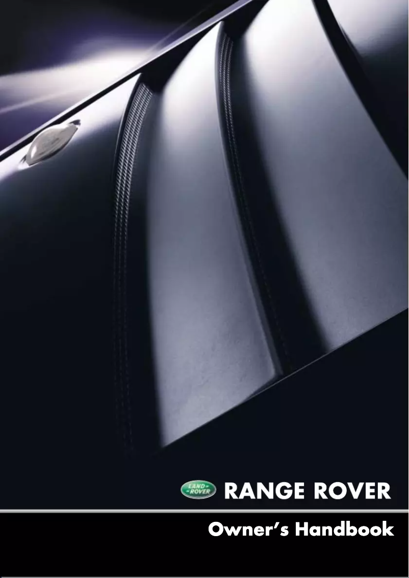 Image de la première page du manuel de l'appareil Range Rover (2002)