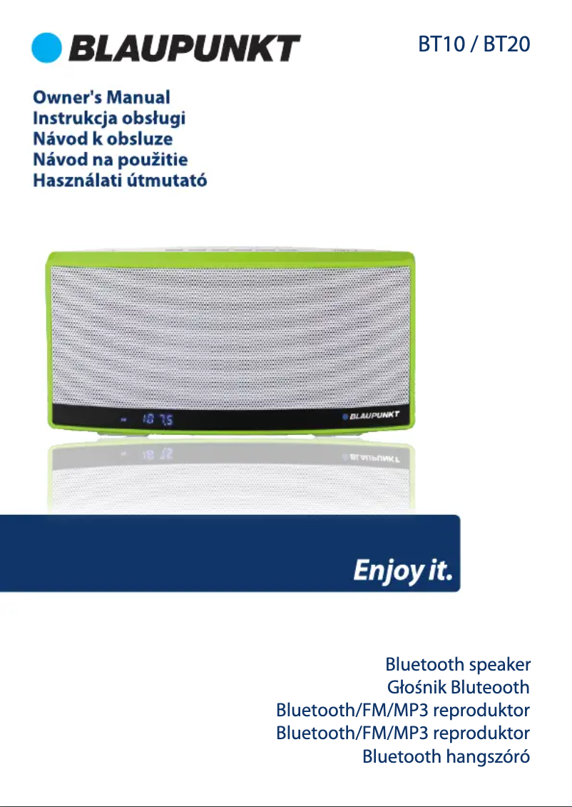 Imagen de la primera página del manual del dispositivo BT10GR