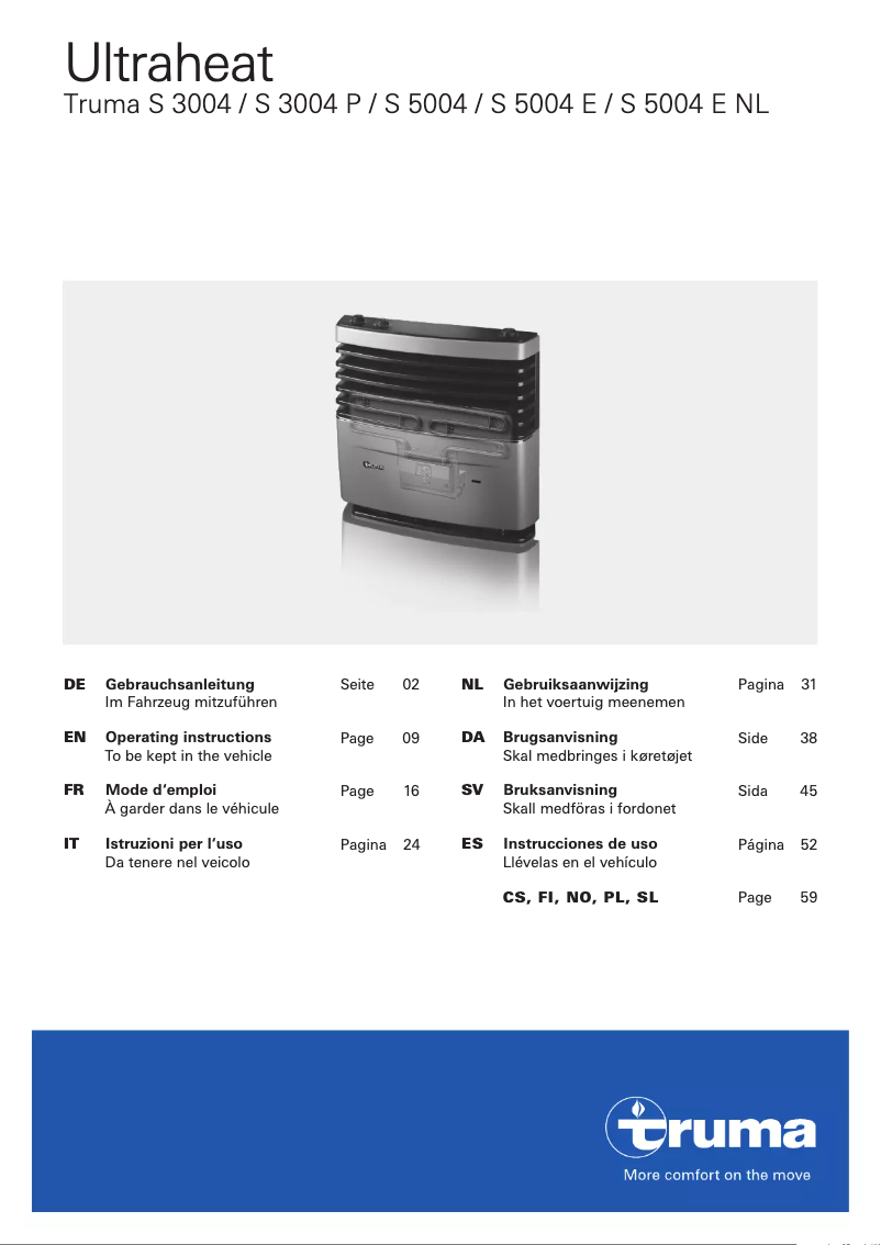 Page 1 de la notice Manuel utilisateur Truma Ultraheat