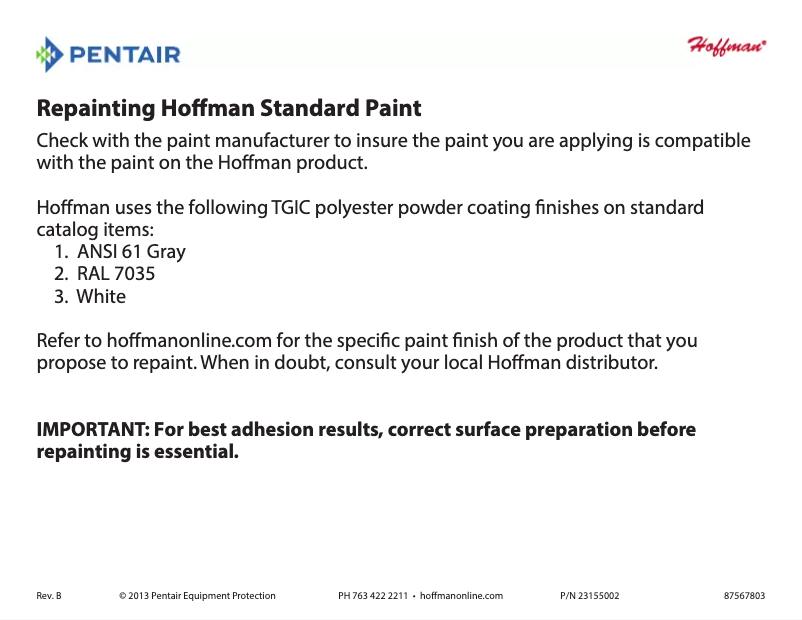 Page n°1 - Manuel utilisateur Hoffman A12R106HCLO