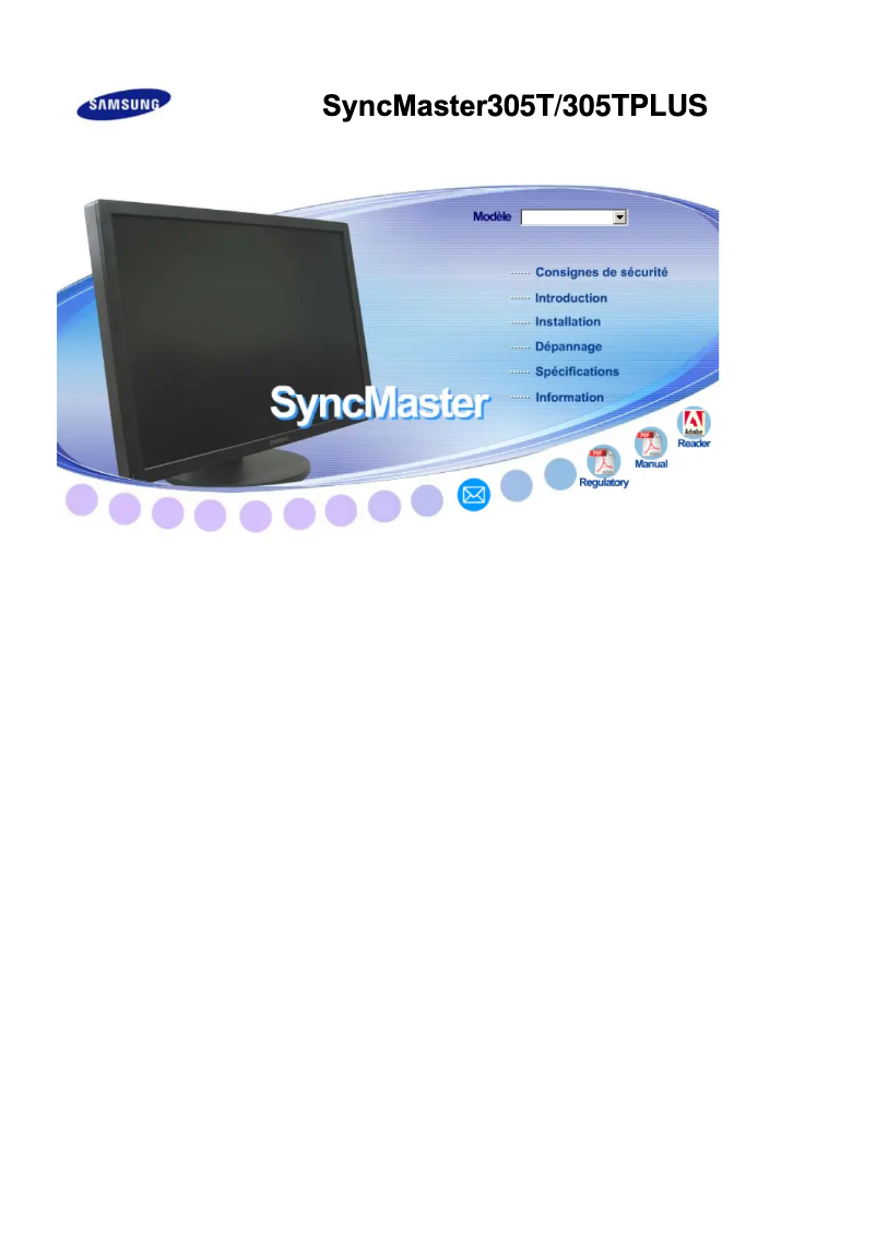 Page 1 de la notice Manuel utilisateur Samsung 305TPLUS