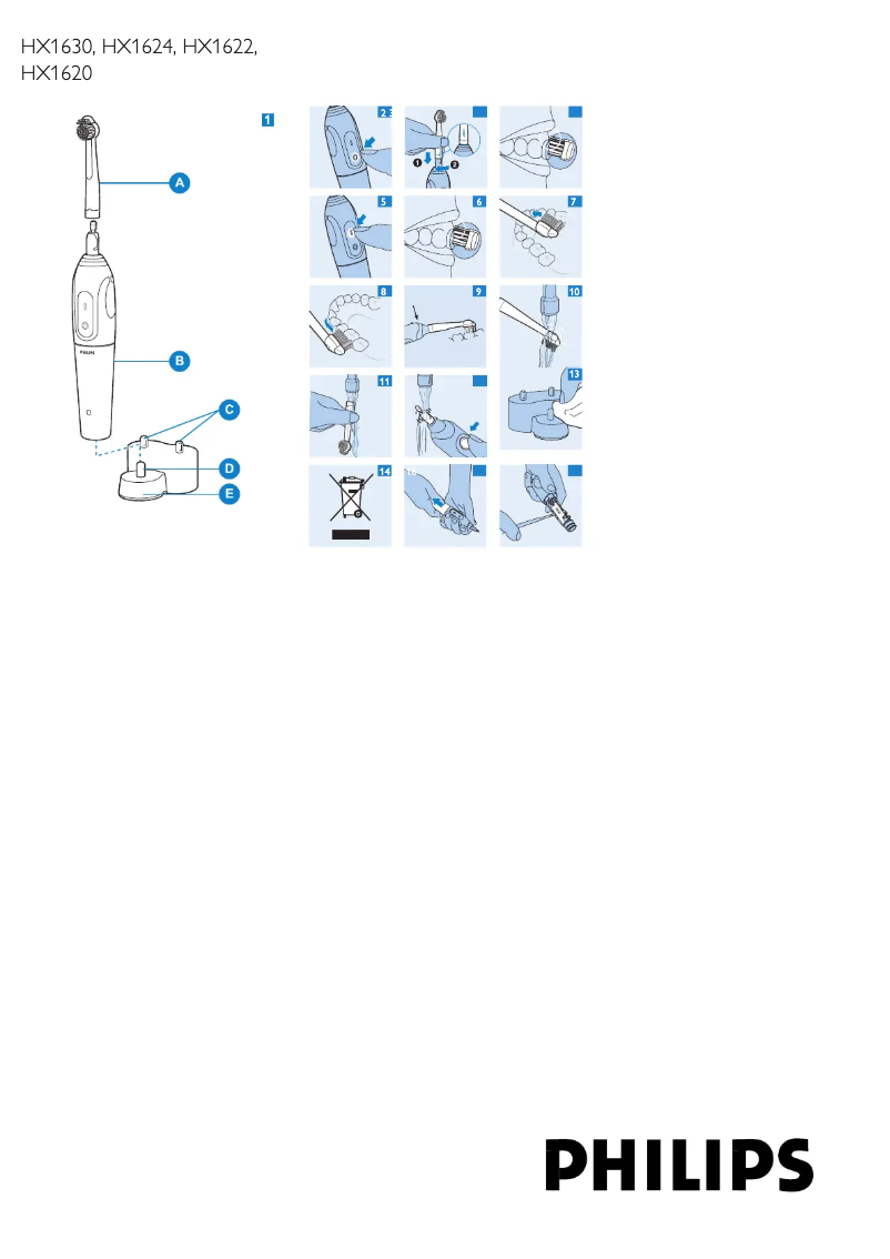 Image de la première page du manuel de l'appareil Sonicare Sensiflex HX1622