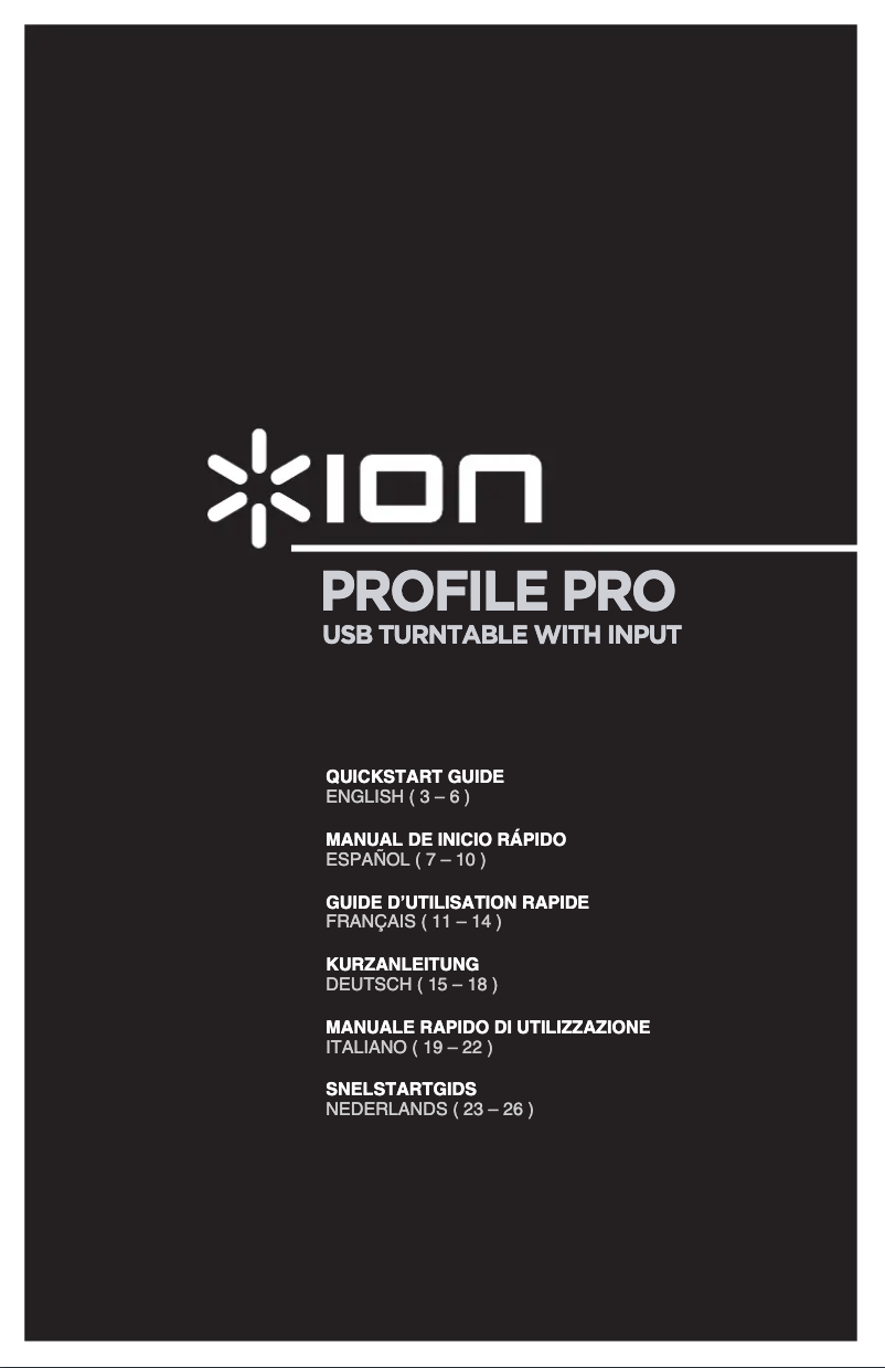 Page 1 de la notice Manuel utilisateur ION Profile Pro