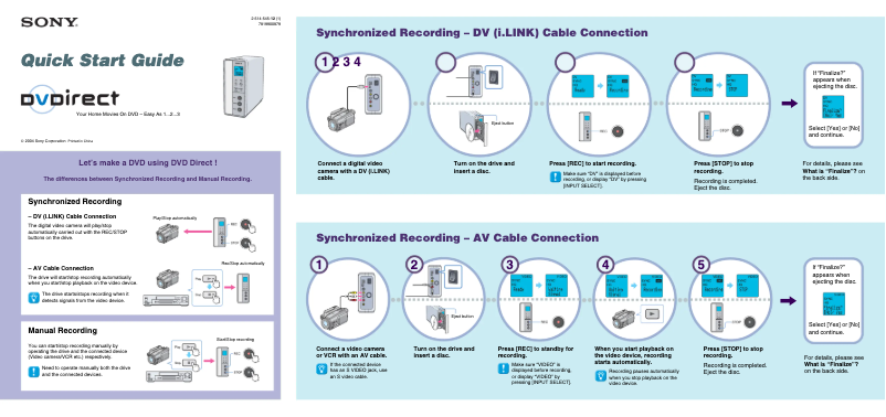 Página 1 del manual Guía de instalación Sony VRD-VC20