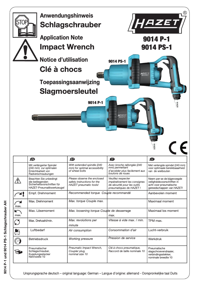 Página 1 del manual Manual de usuario Hazet 9014PS-1