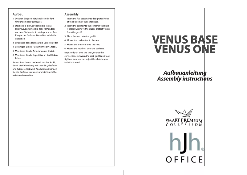 Page n°1 - Manuel utilisateur HJH Office Venus One
