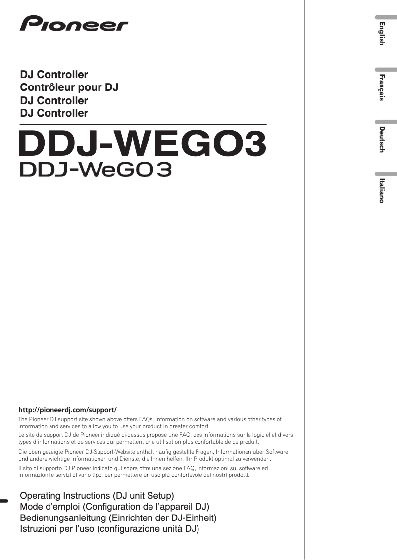 Imagen de la primera página del manual del dispositivo DDJ-WEGO3-W