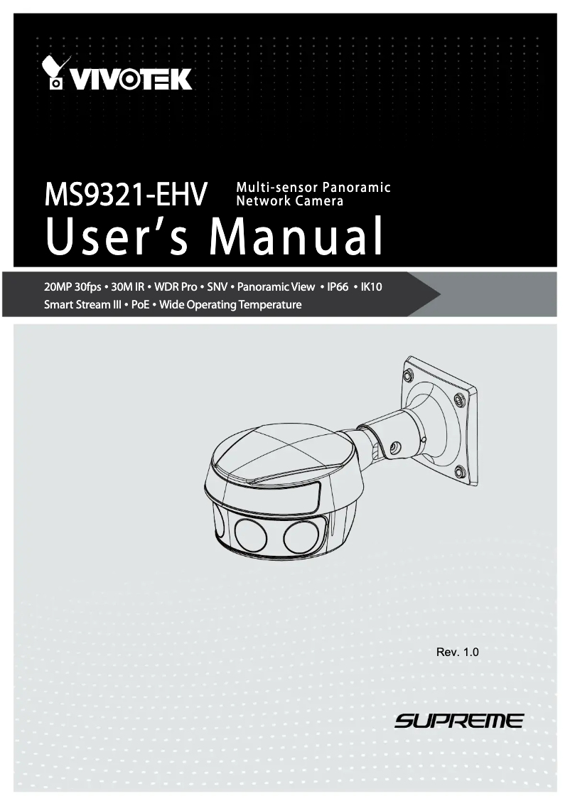 Page 1 de la notice Manuel utilisateur Vivotek MS9321-EHV